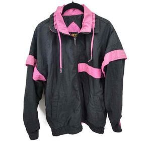 G-4000 90's style neon pink and black wind breaker jacket in size small